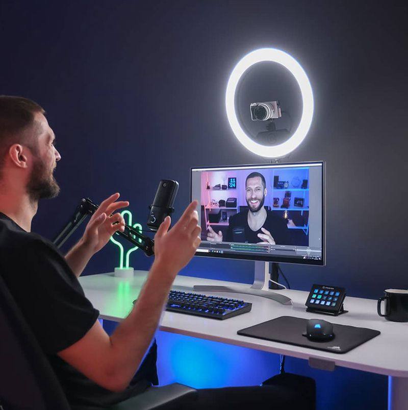 Elgato Ring 环形LED补光灯 智能调光视频直播拍摄聚光灯 棚拍灯.