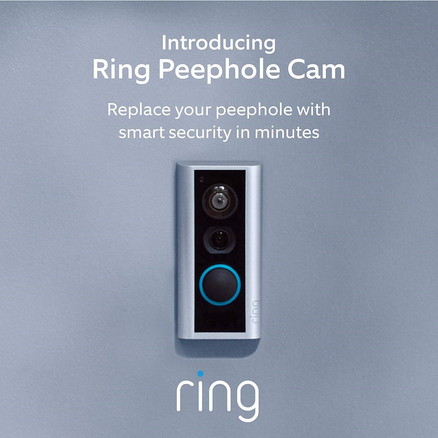 美国Ring Peephole Cam智能视频门铃双向通话易于安装.