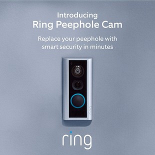 Cam智能视频门铃 双向通话易于安装 Peephole 美国Ring