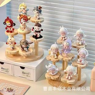 中式桌面实木博古架茶杯茶具架甜品复古展示架子小摆件阶梯置物架