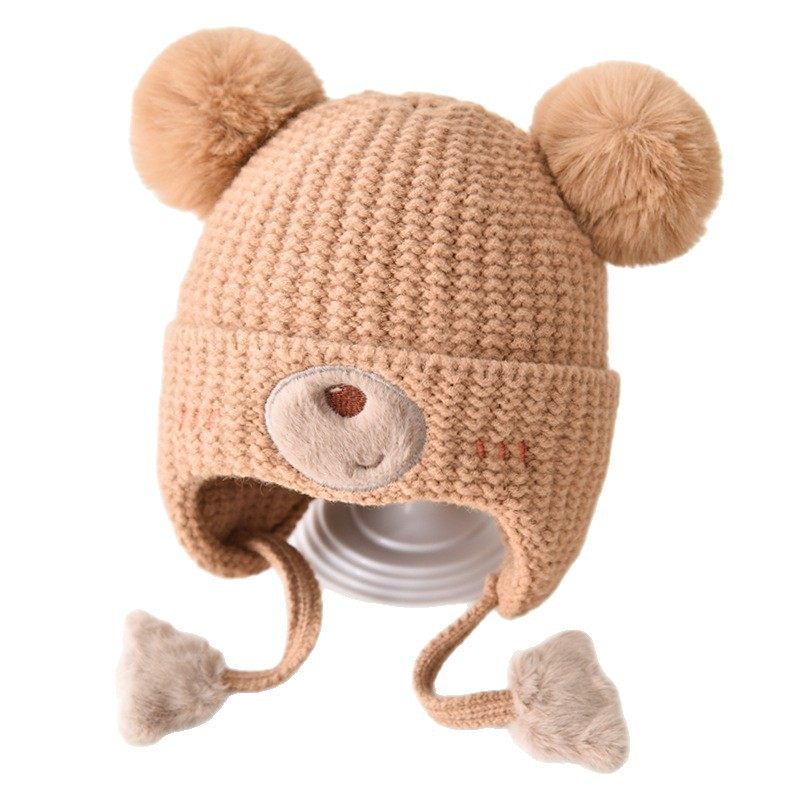 宝宝帽子小月龄外出护耳毛线帽超萌小熊洋气套头帽加厚保暖针织帽,童装/婴儿装/亲子装,耳套/耳暖,淘宝优惠券,粉丝福利购,淘宝优惠卷