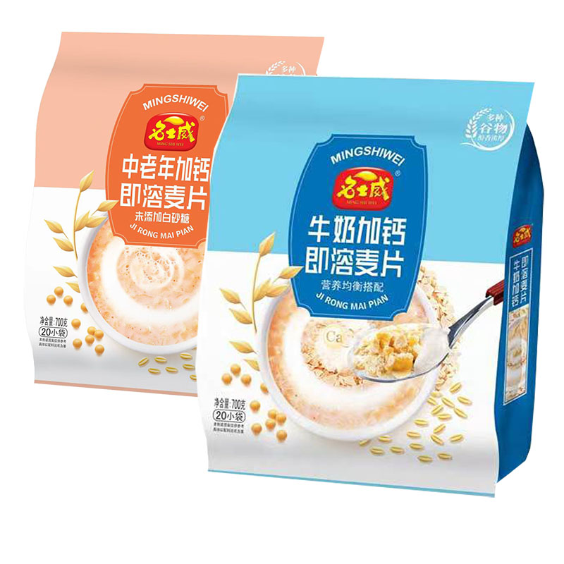 名士威中老年加钙麦片牛奶加钙图片