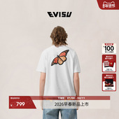 EVISU福神 T恤2ESEJM6TS6023RXCT 复古蝴蝶印花短袖 2026春新款 男士