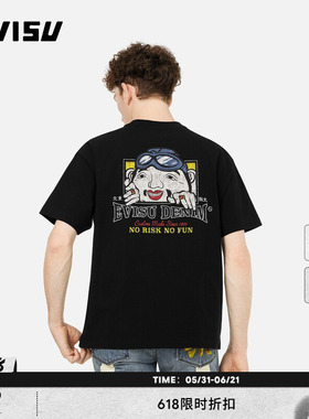 EVISU福神男士佛头口号印花舒适T恤2ESHTM5TS7020RXCT
