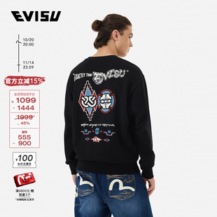 卫衣 智慧之轮家花印花纯棉情侣短款 EVISU 福神男士