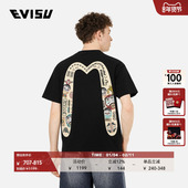 明星同款 EVISU福神男超宽松达摩大M印花T恤