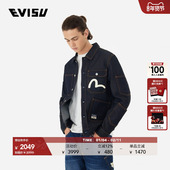 海鸥印花休闲美式 EVISU 福神男士 风牛仔外套夹克