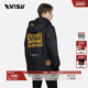 男士 EVISU 秋冬款 佛头刺绣休闲运动连帽黑色夹克加厚酷帅外套