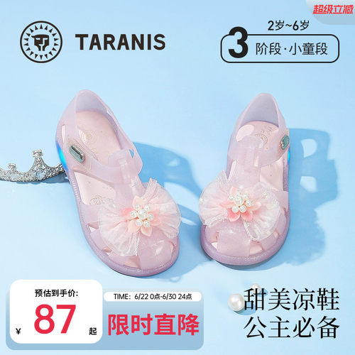 泰兰尼斯凉鞋公主果冻水晶鞋