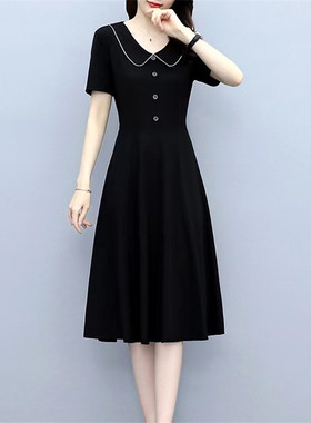 遮肚连衣裙女夏装短袖新款大码女装显瘦减龄时尚贵夫人气质裙子女