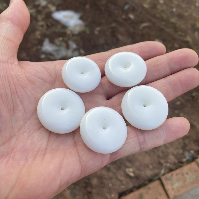 天然保真细料陕西蓝田玉白玉平安扣吊坠男女款挂件活玉送挂绳带证