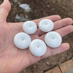 天然保真细料陕西蓝田玉白玉平安扣吊坠男女款挂件活玉送挂绳带证