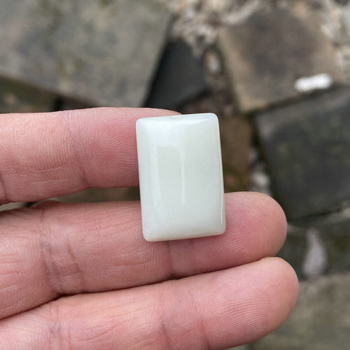 蓝田玉平安无事牌吊坠小孩款带证