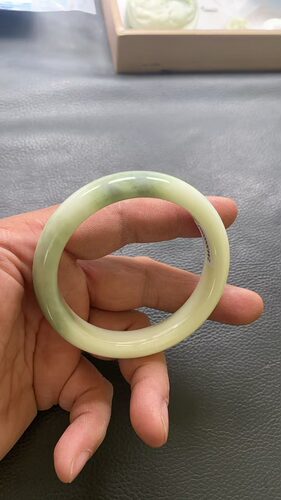 天然活玉老坑料翠玉陕西西安蓝田玉手镯兵马俑同款活玉带证书包邮