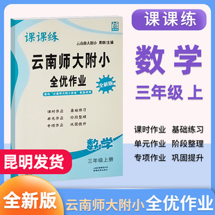 云南师大附小全优作业课课练三年级数学上册人教版 3年级全优作业课堂同步练习册一课一练小学上测试卷题课时作业练习题课课练上册