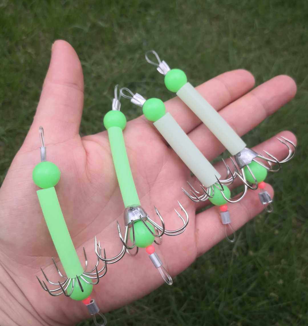 夜光鱿鱼钩荧光乌贼墨鱼海钓鱼钩章鱼吹筒八爪钩有刺无刺小管尤鱼