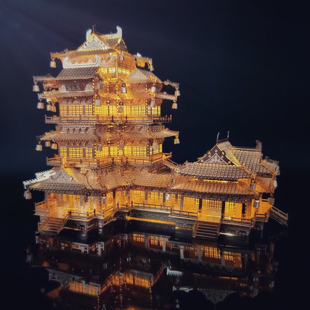 儿童拼图立体金属阅江楼模型diy