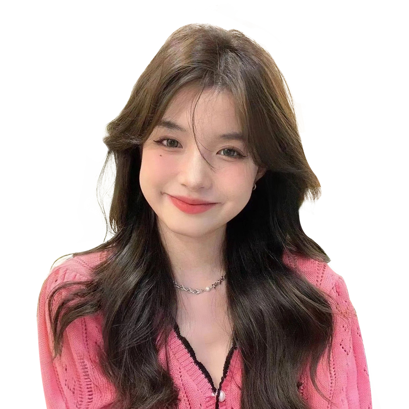 英琪假发蕾丝递针全真人发八字刘海大波浪卷发女长发全头套