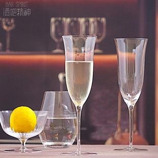 glass champagne 日式 手工刻花玻璃杯水晶鸡尾酒杯香槟杯起泡酒杯