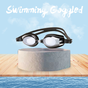 新款 备男女通用套装 泳镜近视游泳眼镜大框防水防雾高清舒适游泳装