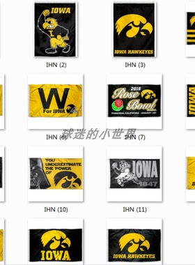 University of Iowa Flag美国爱荷华大学名校海报旗帜订制
