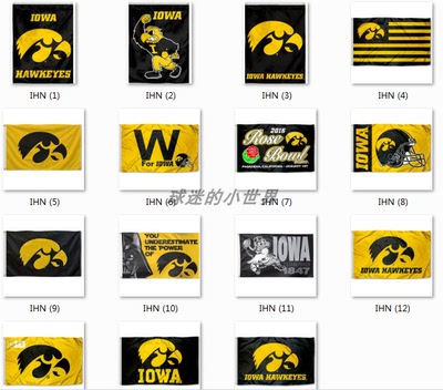 University of Iowa Flag美国爱荷华大学名校海报旗帜订制