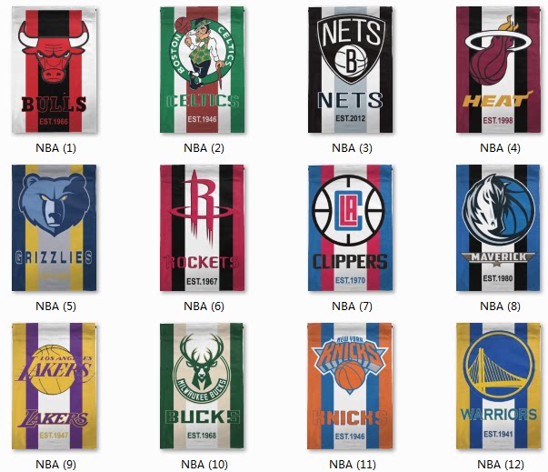 NBA Basketball Garden Flag蓝球俱乐部户外旗帜球迷会场装饰