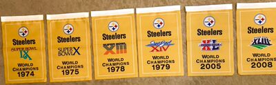 PIttsburgh Steelers NFL Super Bowl Champions 6 Flag球迷旗帜
