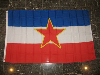 Yugoslavia Flag Rough Tex Knitted Flag旗帜大学名校旗海报