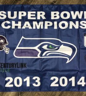 Seattle Seahawks NFL Super Bowl Championship Flag