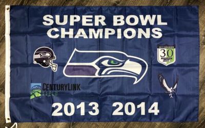 Seattle Seahawks NFL Super Bowl Championship Flag