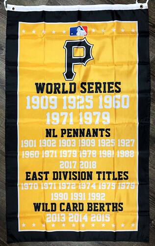 MLB Pittsburgh Pirate Marlins World Series Championship Flag