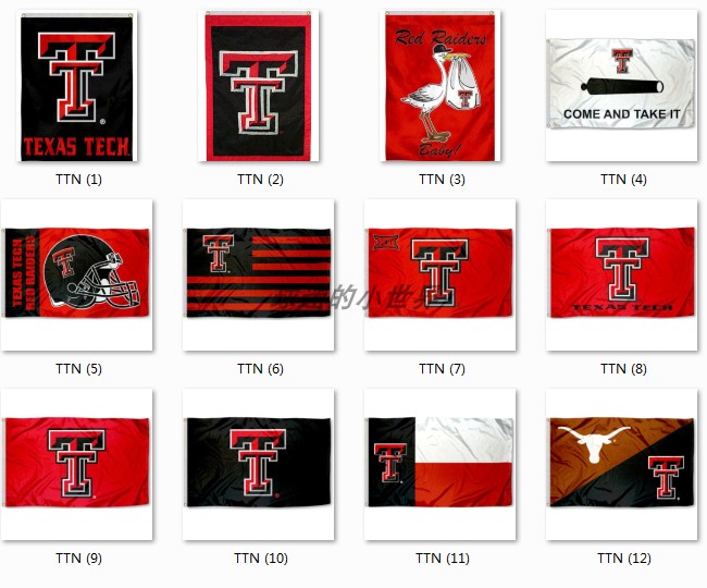 Texas Tech Flag德克萨斯理工大学队球迷装饰旗帜