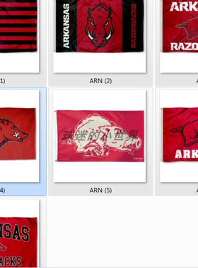 Arkansas Razorbacks Flag阿肯色大学队球迷旗帜