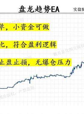 黄金外汇MT5盘龙趋势EA高盈亏比一次一单不惧数据行情量化EA
