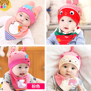 纯棉婴儿帽子3-6-12个月女宝宝1岁新生儿胎帽秋冬女童春秋0夏男潮
