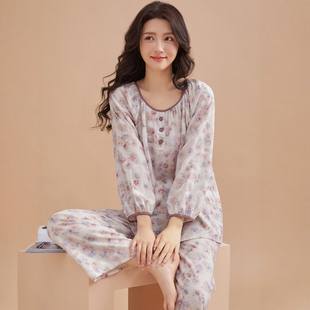 2025新款棉绸睡衣女款春秋季中年妈妈长袖薄款夏季绵绸人造棉套装