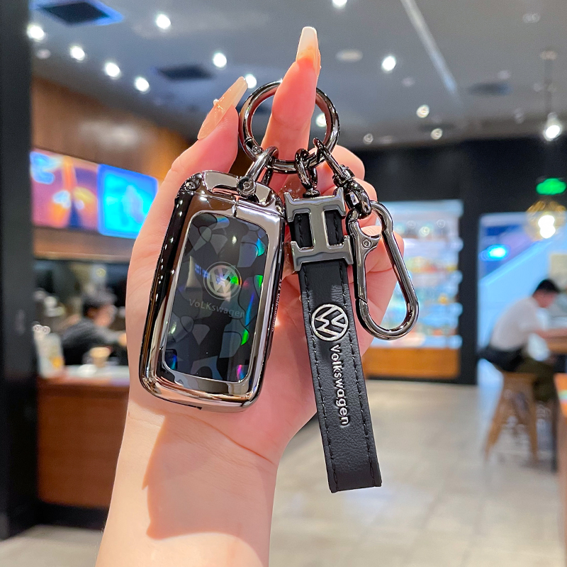 适用大众速腾钥匙套探岳探歌宝来朗逸PLUS凌渡POLO壳途观L扣车包