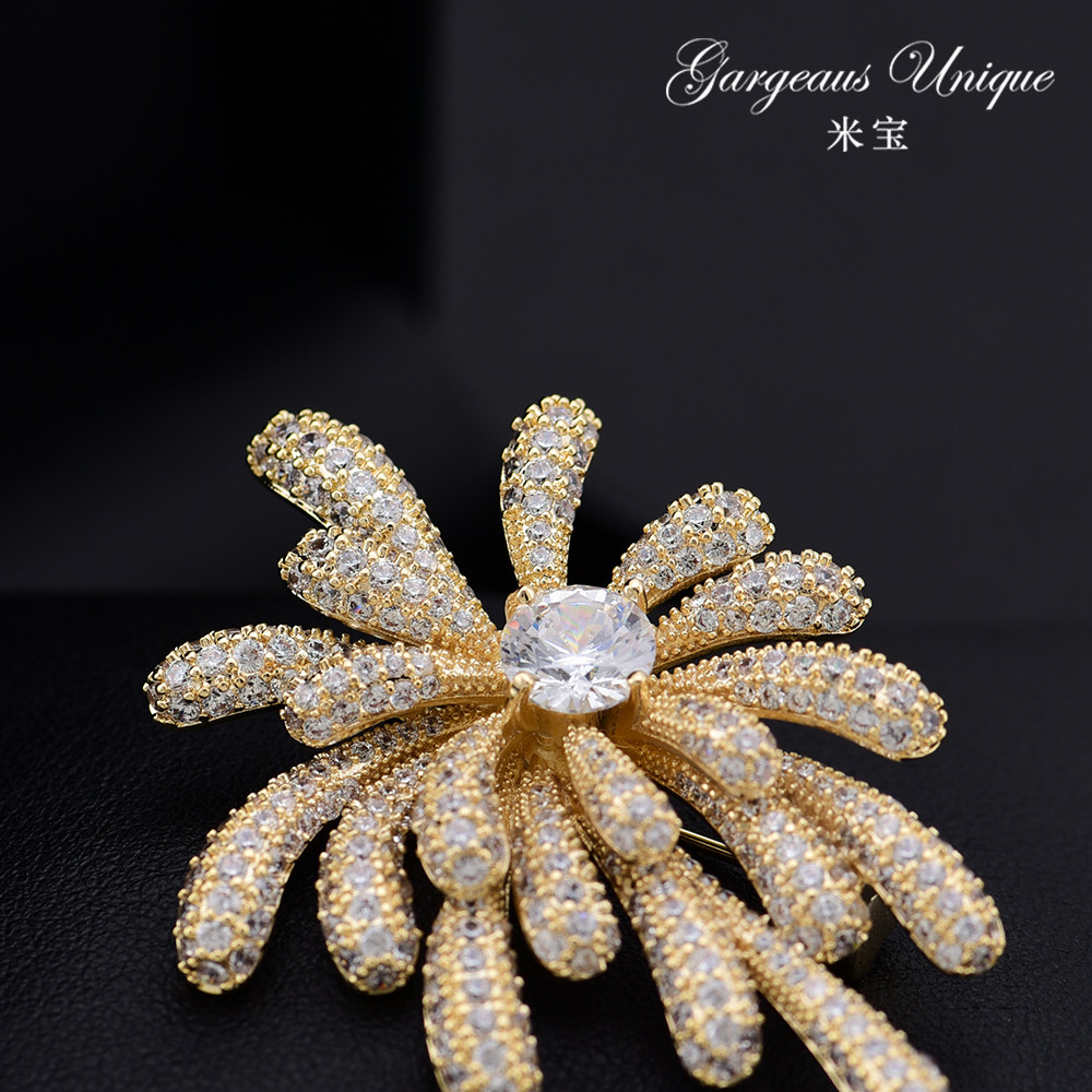 피는 아름다운 낭만적 인 불꽃 놀이 브로치 여성 코트 자켓 액세서리 하이 엔드 코사지 핀 버클 기질 다목적 선물