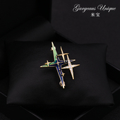 幻彩星空六芒星胸针男女西装 ins潮个性 别针配饰日韩百搭外套领针