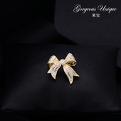 可爱蝴蝶结衣领装 饰扣别针小胸针领口防走光女胸花固定衣服打结扣