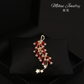 喜庆中国年红色添喜衣服配饰福字高档胸针外套大衣古典配饰礼物