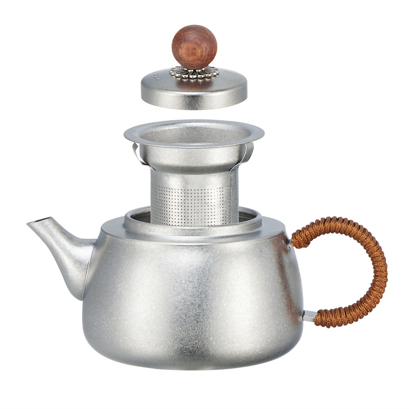 纯钛泡茶壶耐高温防烫手柄户外旅行用便携式功夫茶具泡茶器320ml