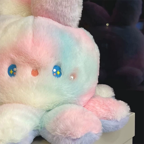 Милая плюшевая игрушка, двусторонная тряпичная кукла для рыбалки, подушка, осьминог, градиент