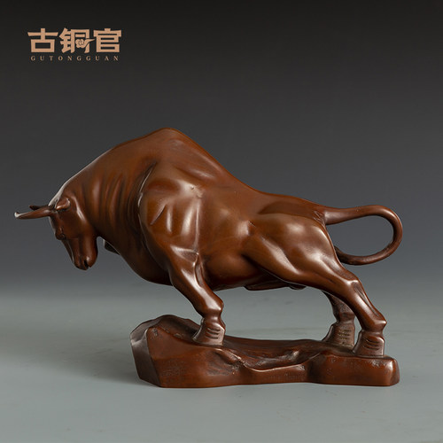 古铜官牛摆件股市开拓进取工艺品