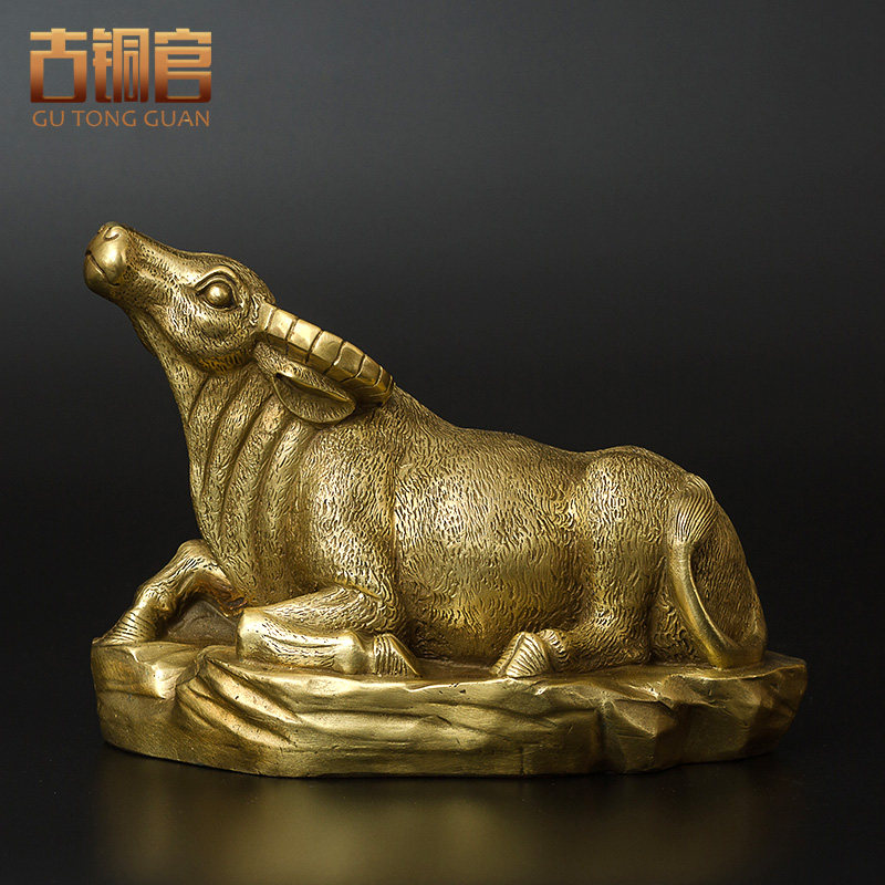 铜牛摆件生肖牛客厅玄关家居装饰品酒柜铜工艺品牛年的吉祥物摆设