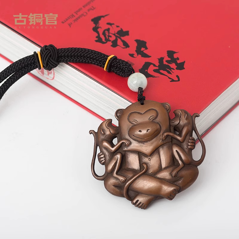 古铜官 铜手把件摆件镇尺把玩小摆设猴年吉祥物公仔送女生日礼物