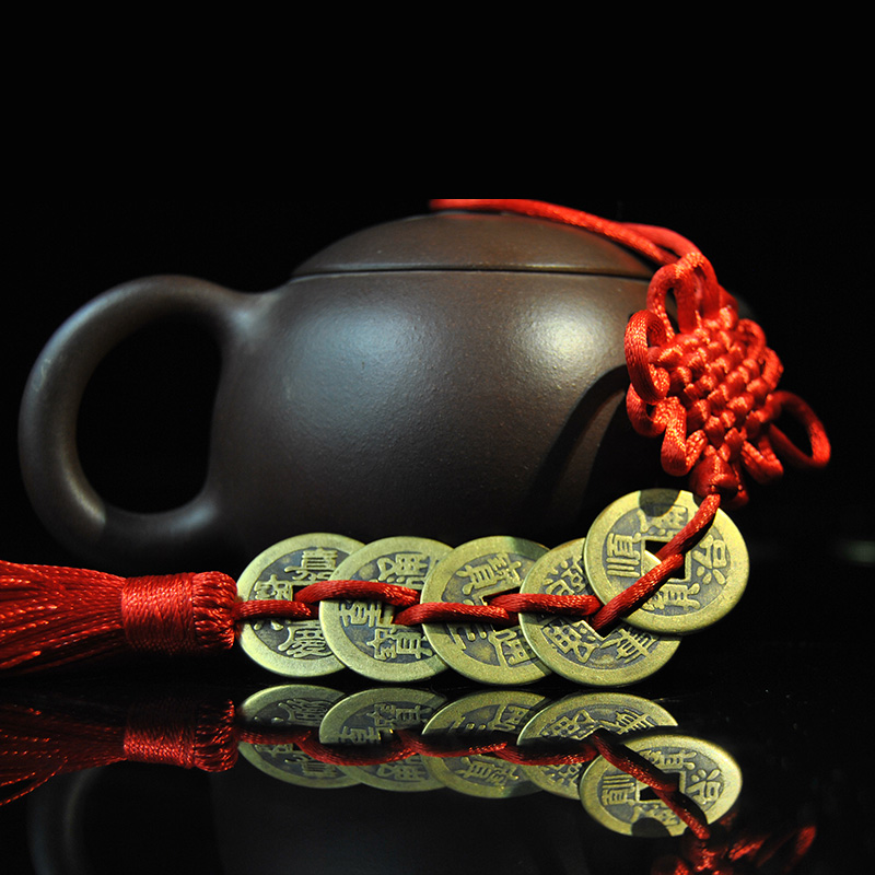 古铜官摆件麒麟随身挂饰五帝铜钱