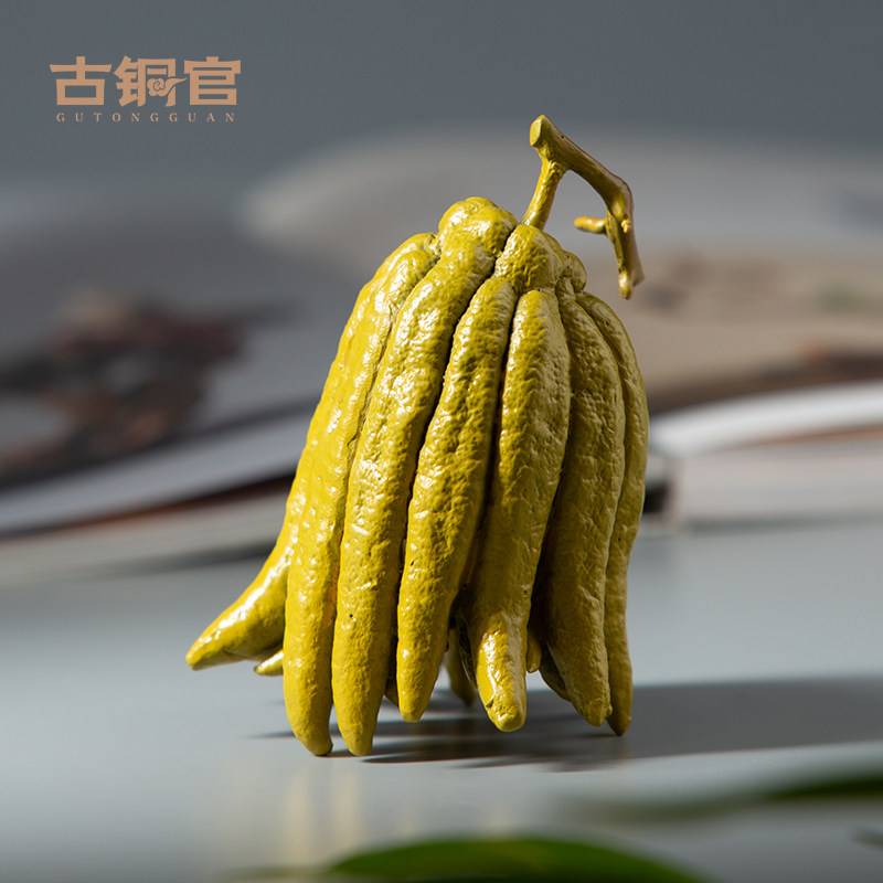 古铜官 如意手摆件 压纸笔搁架客厅书房家居装饰品把玩件铜工艺品