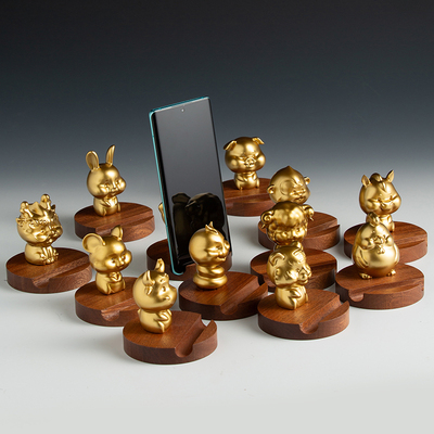 铜十二生肖沙金蛇鼠牛虎兔龙马羊猴鸡狗猪汽车内装饰品车载摆件